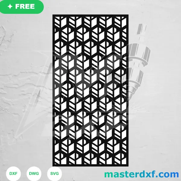 Faceted Leaf Chevron Weave Free DXF Panel DXF File